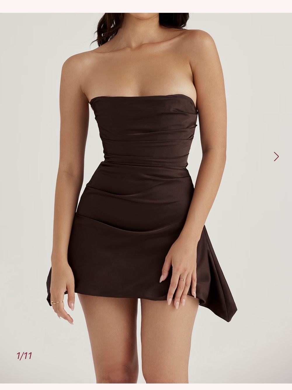House of CB Jasmine Chocolate Draped Strapless Corset Dress – Size S